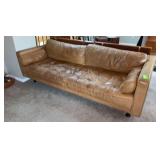 38D x 90L leather sofa Shows wear, but very comfy