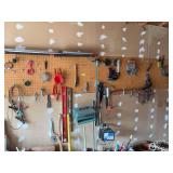 All on pegboard, hand tools and beneath