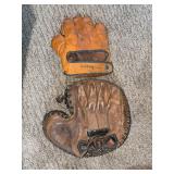 Schall Special genuine cowhide glove 2760 and an old catchers mitt