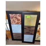 Two pieces framed wall art 17x41