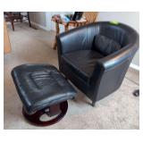 Barrel chair with foot rest, not a matched set
