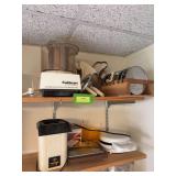 Cuisinart Food Processor with many blades, popcorn popper, waffle maker