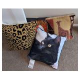 Four throw pillows