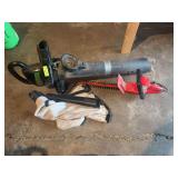 Weedeater electric leaf blower and bushwhacked electric hedge trimmer