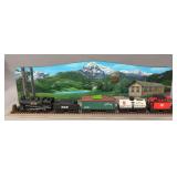 Jim Beam Casey Jones 5pc decanter set w backdrop