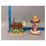 2 Ezra Brooks Decanters