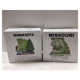 Missouri and Minnesota Ski Country decanters