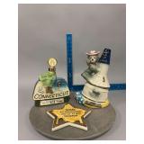 2 Jim Beam Convention decanters and trivet