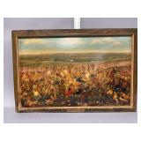 Custers Last Stand Anheuser-Busch cardboard print w/cardboard frame Bar sign