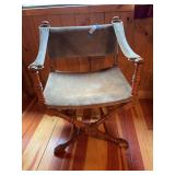 Unique antique suede leather director style chair - Drexel