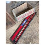 Pool cue and Pepsi crate