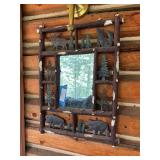 Rustic Cabin themed hanging mirror
