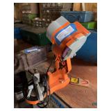 Chainsaw sharpener, bring tools to remove from bench