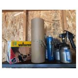 Wagner paint sprayer, masking paper and air sprayers