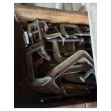 Full drawer of C clamps