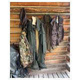 Australian outback oil skin sheep lined 2XL slicker plus vest, jacket and camouflage 2XL hunting jacket