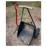 Handy-dandy two wheeled garden cart and silage fork