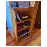 Solid wood bookshelf - 29 x 12 x 53 with assorted reading material