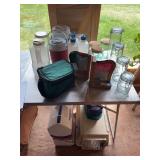 Jugs and canisters, coolers, small pet carrier
