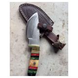 Cherokee Stone Works, heavy duty, Skinner knife, and leather sheath