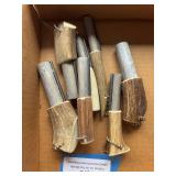 Group of seven antler handled fire starters