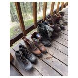 Six pair of men’s boots approximate size 12