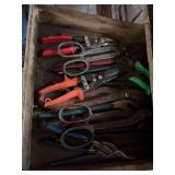 Full drawer of tin snips