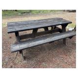 Sturdy wooden picnic table