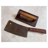 Dexter brand large cleaver and brandware bacon press