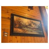 Large Wigmer mountain scene painted on board