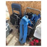 Assortment of yard chairs, and two folding chairs