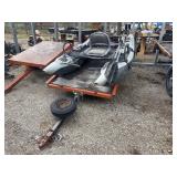 Trout unlimited, inflatable fishing raft with steel frame trailer 4 x 8