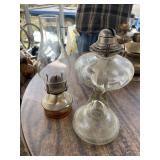Two vintage oil lamps