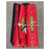 2 tent/tarp vinyl pieces 13’ 6” x 3’ 6” and 14’ 6” x 3’ 6”
