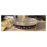 Pyrex No.14 black w snowflake pattern and rest Lid has very small chip on it, only noticed because I caught finger on it