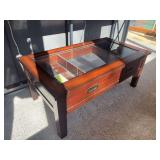 Glass top coffee table display case 24 x 44