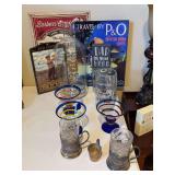 Bar decor and various glasses