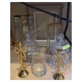 Oversized glass containers, frame etc...