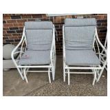 Two metal gliders w cushions