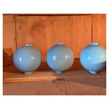 3 blue lightening rod balls