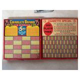 Two cigarette punch boards, unused