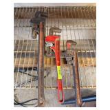 Three pipe wrenches