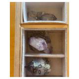 Three large quartz crystals