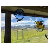 Stained glass and blue glass sun catchers