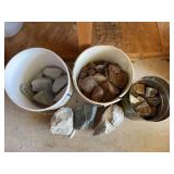 Large group of agates and miscellaneous rocks and fossils