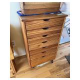 7 drawer wood chest with craft supplies