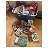 Large variety of antique Christmas ornaments and modern Christmas decor