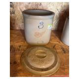 3 gallon red wing crock with number three lid