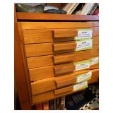 Handmade wooden box - six drawers (please pickup at the ends - this is full)