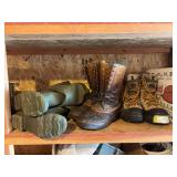 Three pairs of men’s boots, waders, Kenetrex, and Sorrels size 11